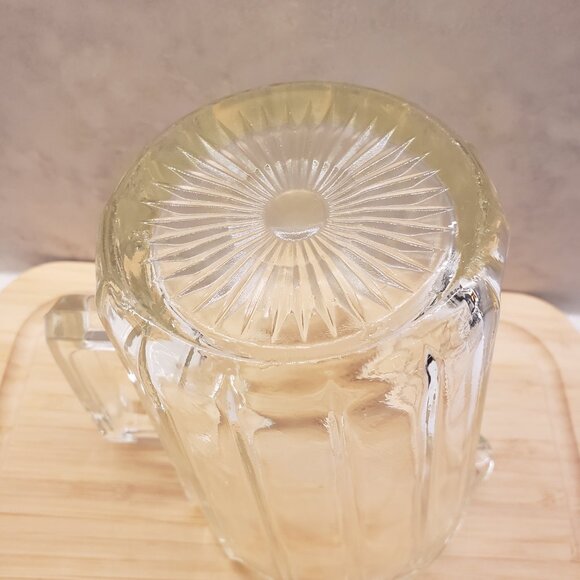 Vintage Pressed Paneled Glass Bar Pitcher - Picture 5 of 5